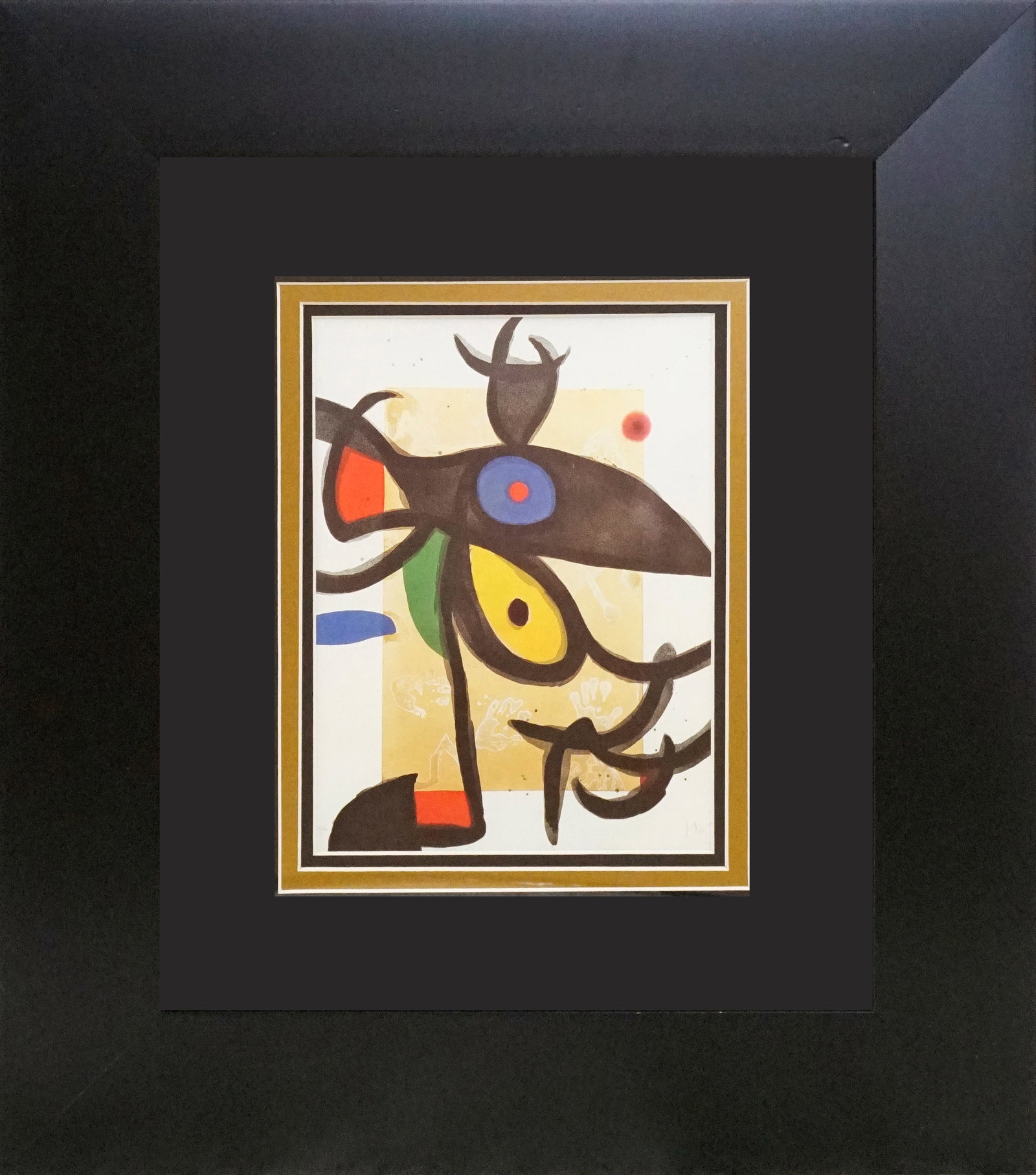 Joan Miro (Spanish 1893-1983) Color Plate Lithograph 1979: Joan Miro (Spanish 1893-1983) color Plate Lithograph from 1979. Approx 24x20 inches. Professionally framed. Includes Certificate of Authenticity. Art Artwork Artist.