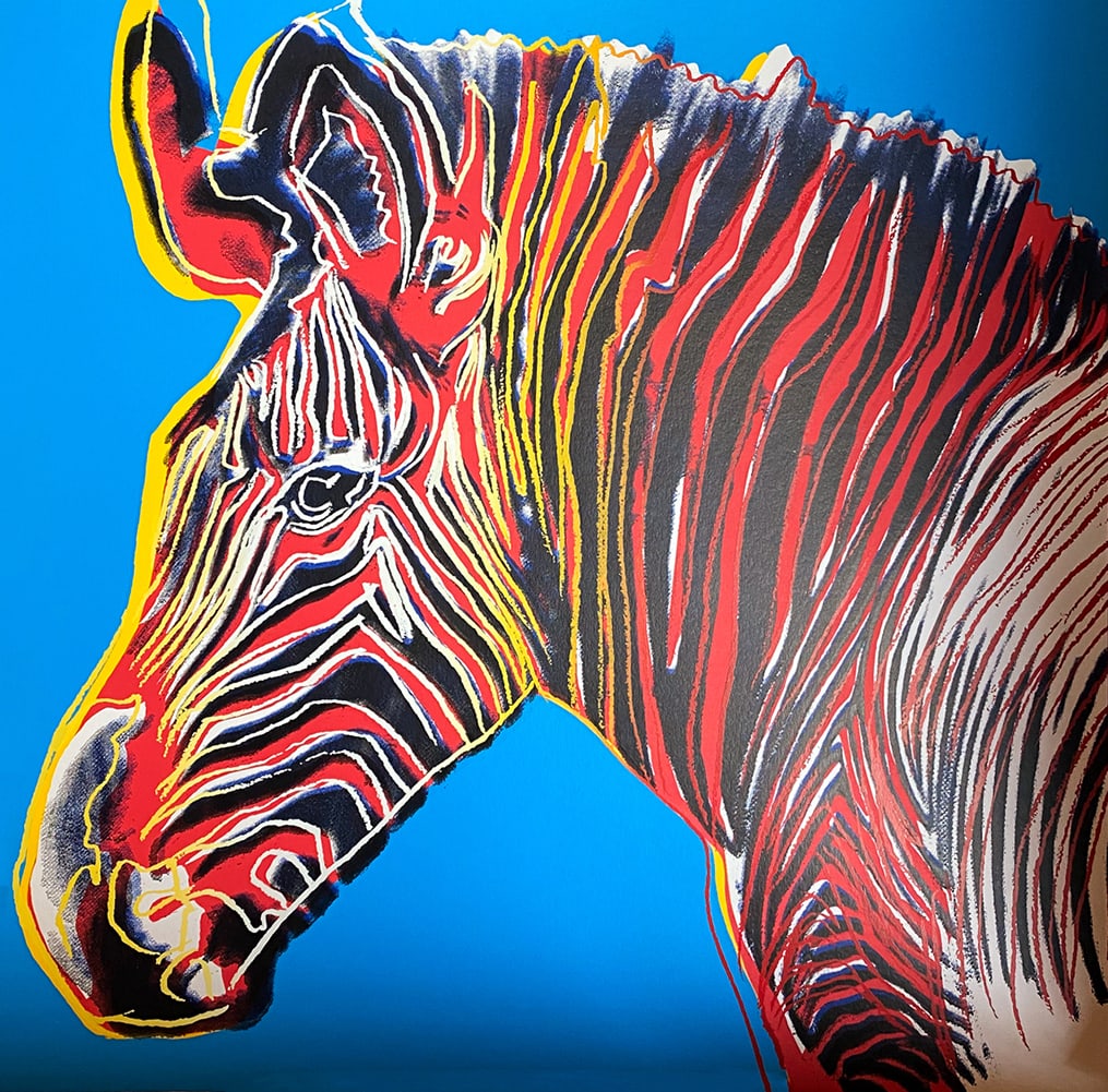 Andy Warhol (American 1928-1987) Screen print Grevy's Zebra 1983 from the Endangered Species Suite: Andy Warhol (American 1928-1987) Andy Warhol Grevy's Zebra. Serigraph Screenprint and Colophon. 1983. 38x38 inches approx. Includes Certificate of Authenticity. This working trial proof was made outsi