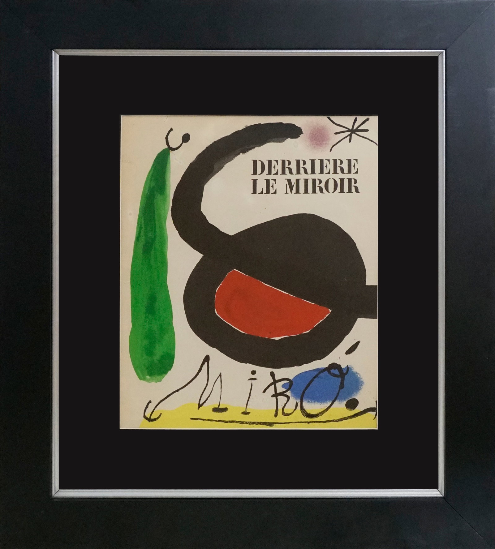 Joan Miro (Spanish 1893-1983) color Plate Lithograph from 1964: Joan Miro (Spanish 1893-1983) color Plate Lithograph from 1979. Approx. 24x20 inches. Professionally framed. Includes certificate. Art Artwork Artist.