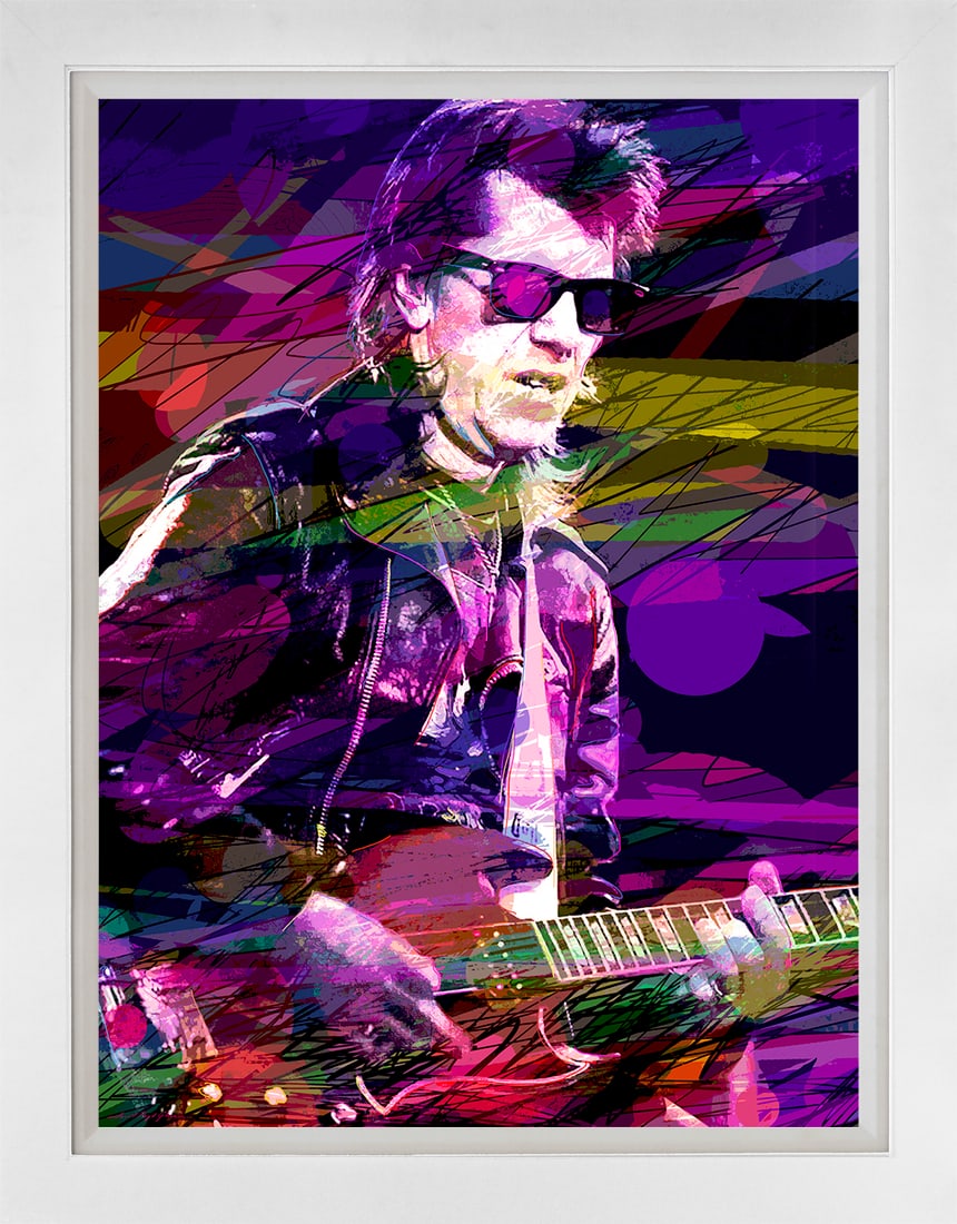 David Lloyd Glover (American 1949) Link Wray Rumble Mixed Media Original Painting on canvas David (1 of 1)