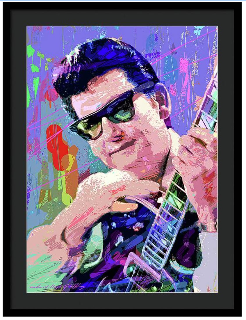David Lloyd Glover (American 1949) Roy Orbison Original Mixed Media Painting on canvas by David (1 of 1)