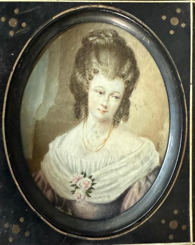 Portrait of a Lady W. Ch. Peale Ancient oil painting painted on bone Artist: W. Ch. Peale (1 of 1)