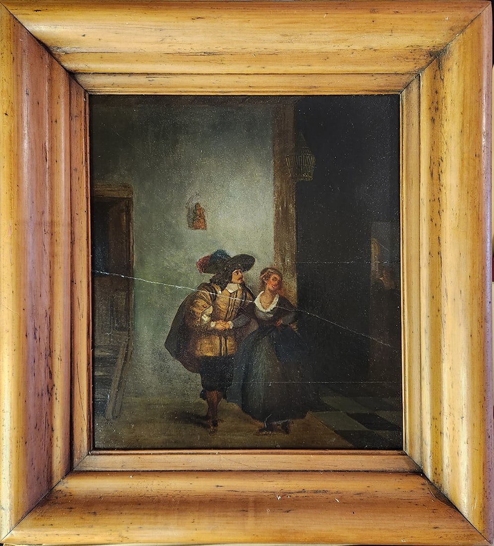 Epinat Fleury (1764-1830) OLD ROMANTIC PAINTING EPINAT FLEURY - STUDY OF JACQUES-LOUIS DAVID. (1 of 1)