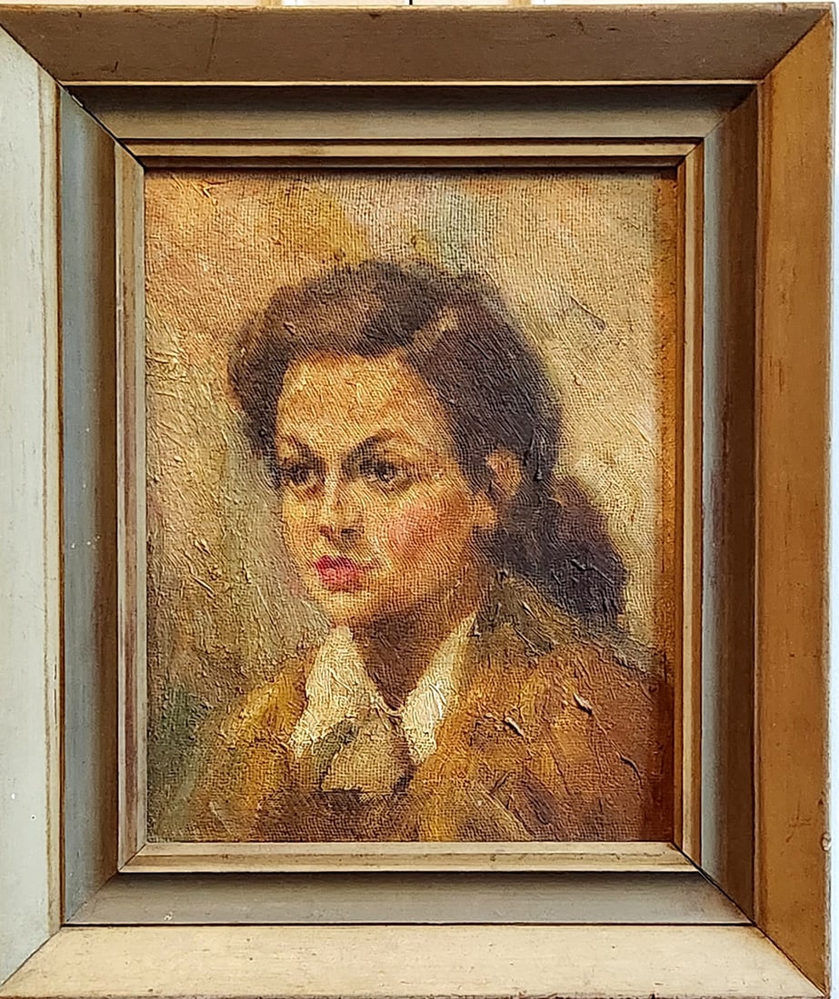 Pochintesta Oil Painting PORTRAIT OF A LADY SIGNED POCHINTESTA. (1 of 1)