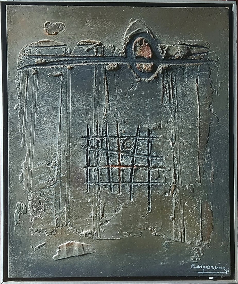 CESAR RODRIGUEZ MUSMANNO (1927-2017 ABSTRACT PAINTING: CESAR RODRIGUEZ MUSMANNOSUPERB ABSTRACT PAINTING (1927-2017)Superb abstract painting textured by Cesar Rodriguez Musmanno 1927-2017Great textured painting ( mixed technique) that seems to be created w