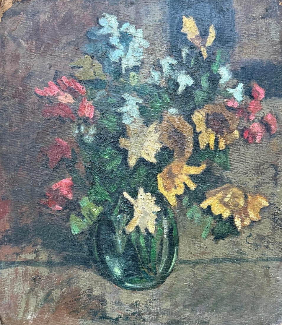 Artist: Alexandru Ciucurencu (1903-1977) Title: Still Life: Artist: Alexandru Ciucurencu (1903-1977)Title: Still Life Measurements: 50x43 cm.Signed: Center right side with initials AC and dated. Art Artwork Artist.