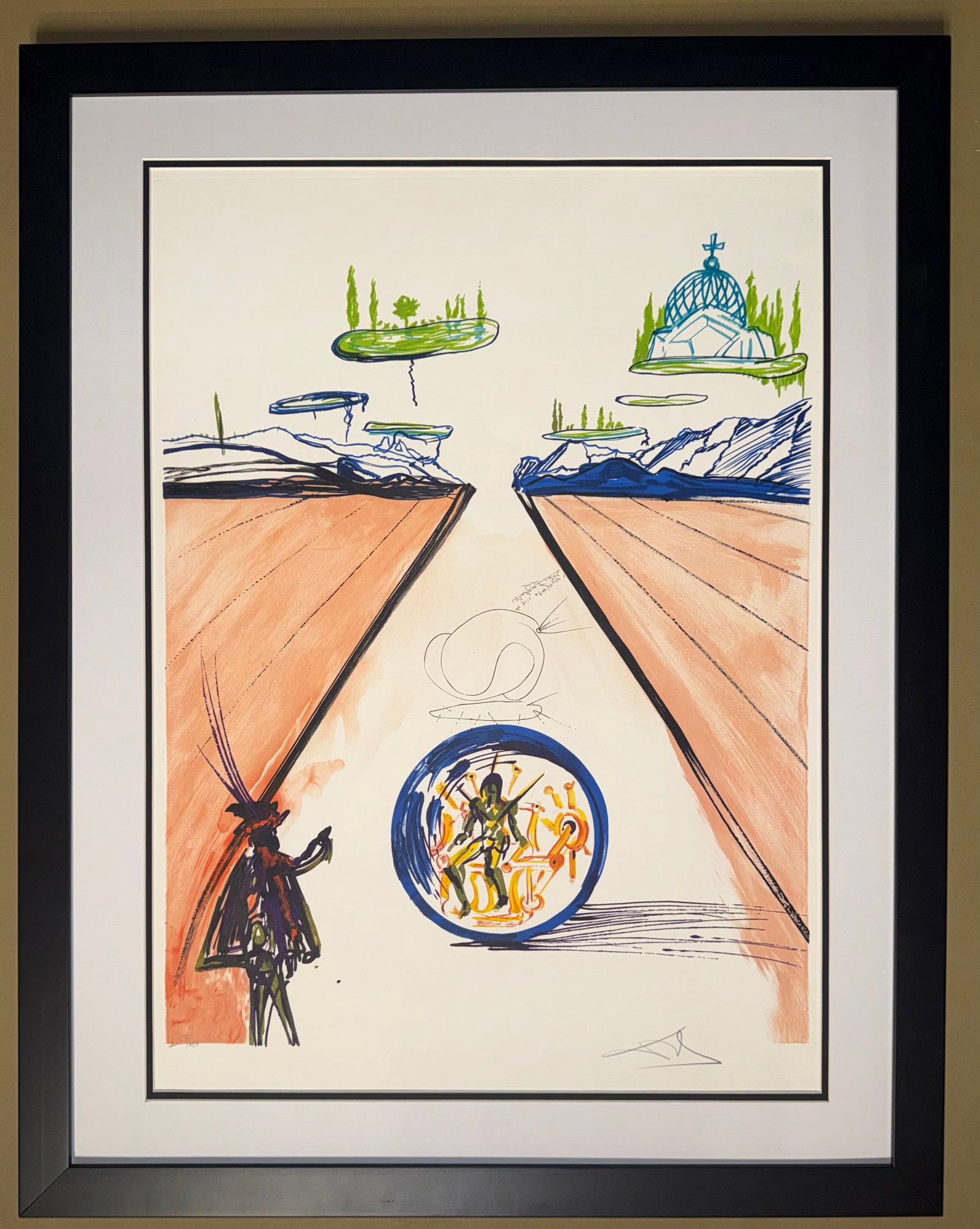 Salvador Dali (Spanish 1904-1989) Original intaglio original lithograph 1975 hand signed and numbere: Salvador Dali Original intaglio original lithograph hand signed and numbered Paradise Locomotion from 1975 custom framed and includes certificate of authenticity