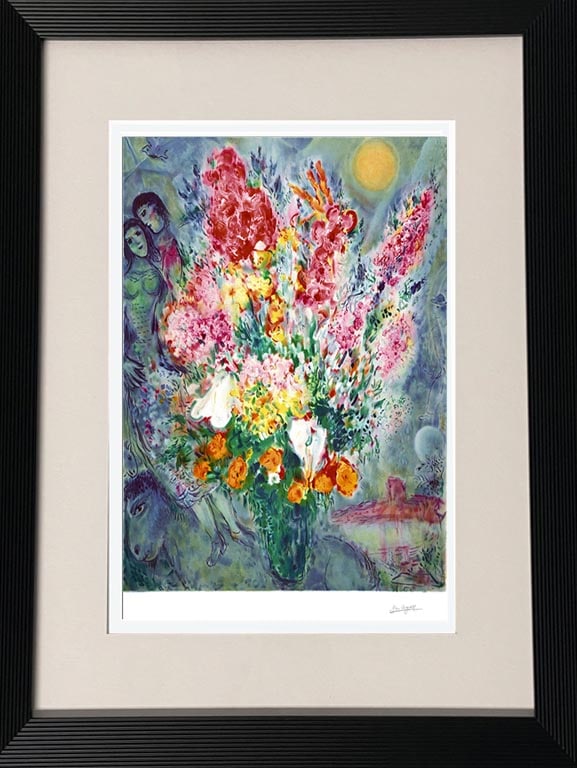 Marc Chagall (Russian-French 1887-1985) Marc Chagall Limited Edition: Marc Chagall (Russian-French 1887-1985) Marc Chagall Limited Edition on Arches paper. Numbered edition and signed in the plate. Approx 30x22 inches custom framed. Includes documentation . Art Artwork 