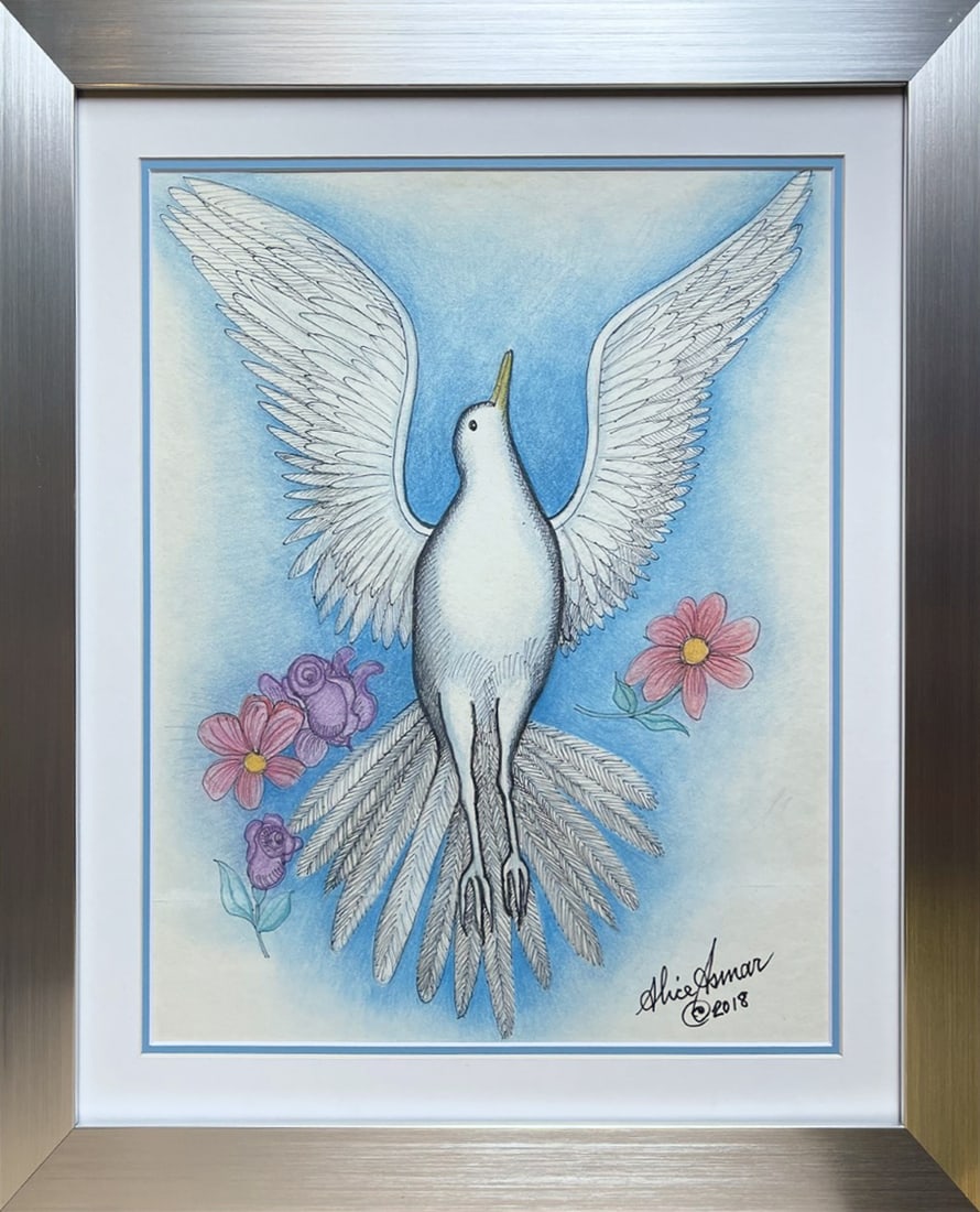 Alice Asmar Original painting on paper: Alice Asmar Original painting on paper. Hand signed by the artist. Includes certificate of authenticity. Approx. 24 x 30 inches This work is purchased directly from the artist. and is custom framed. A
