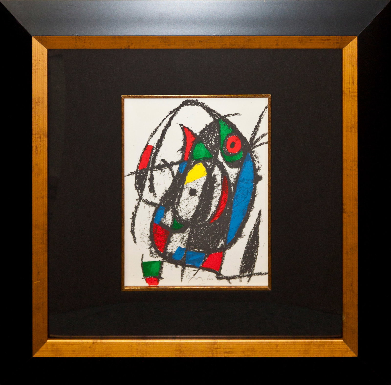 Joan Miro (Spanish 1893-1983) Hand Signed Lithograph: Joan Miro (Spanish 1893-1983) Hand Signed Lithograph. 1975. Lithograph is hand signed by the artist. Professionally framed. Includes Certificate of Authenticity. Approx 20x24 inches. Art Artwork