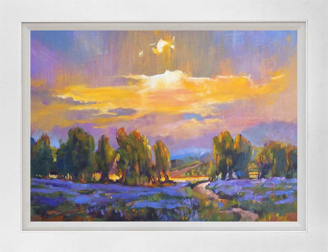 David Lloyd Glover (American 1949) Camarillo Wildflowers Limited Edition Hand Embellished Painting: Camarillo Wildflowers Hand Embellished Painting. Limited Edition canvas David Lloyd Glover Hand signed by the artist. On canvas image size. Approx image size 18x24 inches. Custom framed and includes c