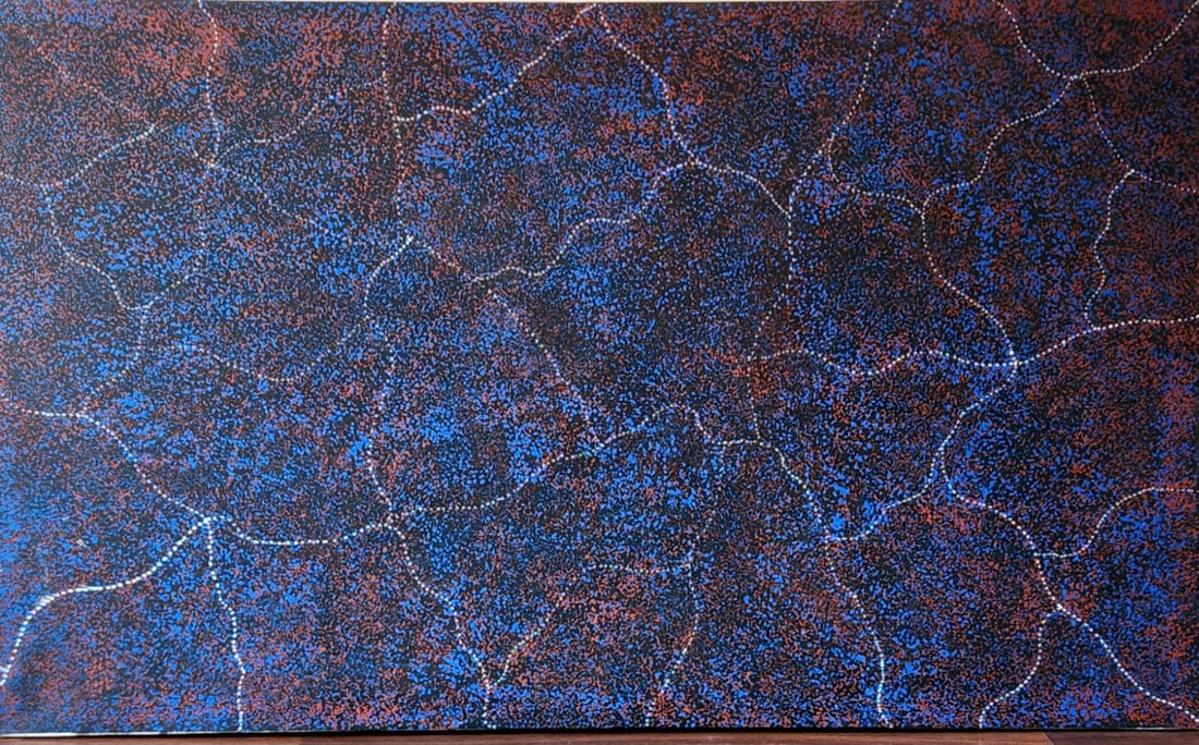 Gracie Perle Morton Ngale Genuine piece of Australian Aboriginal Art Utopia 1956: Gracie Perle Morton Ngale “Bush Plum Dreaming” genuine piece of Australian Aboriginal Art. Canvas original hand signed Artist: Gracie Perle Morton NgaleDate of Birth:Circa 1956Area:Utopia Hand