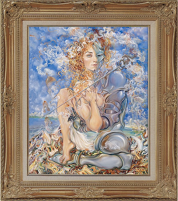 Arina Original Mixed media painting Modern Woman: Arina Mixed media Original Painting on canvas Young Woman 28x30 approx. Hand signed by the artist. Includes certificate of authenticity. This work was purchased directly from the artist. Art Artwork A