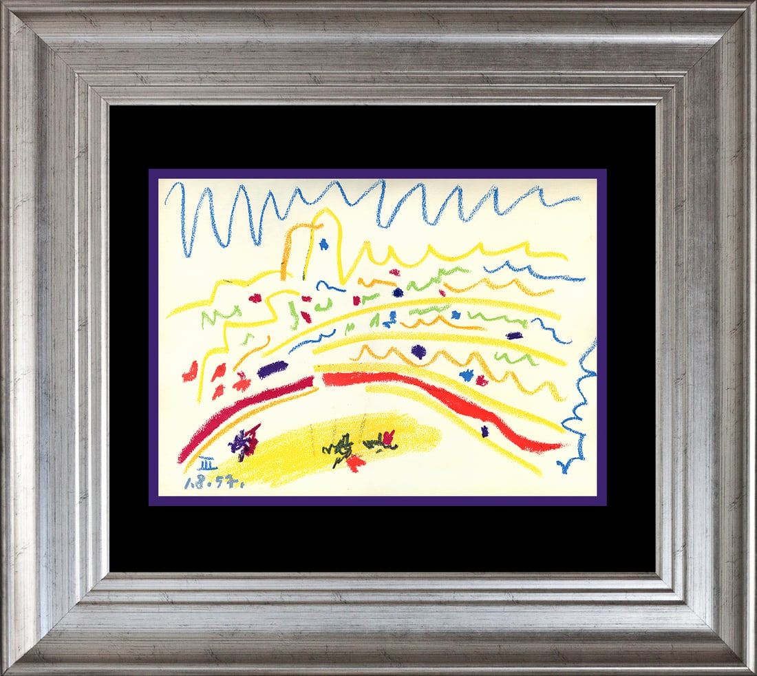 Pablo Picasso (Spanish 1881-1973) Lithograph 60 years ago Toros y Toreros: Pablo Picasso (Spanish 1881-1973) Pablo Picasso Lithograph 60 years ago Toros y Toreros. Approx 24x20 inches. Custom framed. Includes a certificate. Art Artwork Artist.