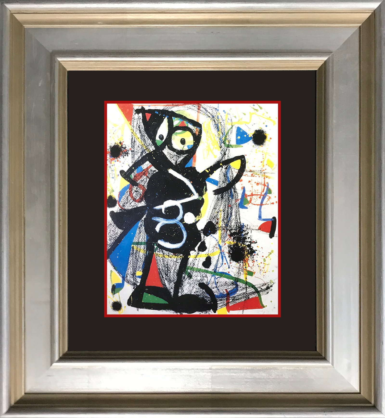 Joan Miro (Spanish 1893-1983) Color Plate Lithograph: Joan Miro (Spanish 1893-1983) Color Plate Lithograph Printed in the 1970. Custom framed. Includes Certificate of Authenticity. Approx 24x26 inches. Art Artwork Artist.
