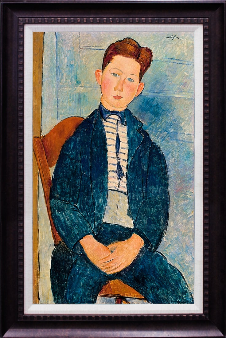 Modigliani (Italian 1884-1920) Hand Embellished Painting oil painting on canvas Limited Edition: Modigliani (Italian 1884-1920) Hand Embellished Painting. Oil and ink on canvas after Modigliani Limited Edition Approx 26x20 inches. Includes certificate. Custom framed. Includes documentation. Art A