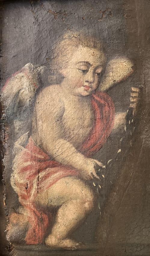 Anonymous 18th century painting. Title: Little Angel Technique: oil painting on canvas: Anonymous 18th century painting. Title: Little Angel Technique: oil painting on canvas Measurements: 31 x 24 cm Provenance: Private collection Art Artwork Artist.