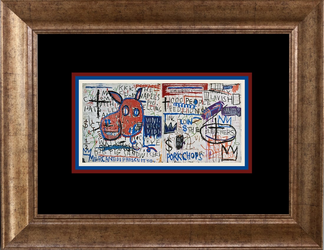 Jean-Michel Basquiat (American 1960-1988) Lithograph from 2005 after Basquiat: Jean-Michel Basquiat (American 1960-1988) Lithograph after Basquiat from 2005. Approx 20x22 inches. Includes certificate of authenticity. Professionally framed. Art Artwork Artist.