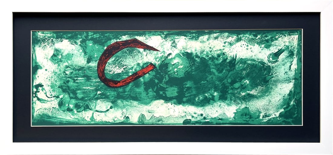 Joan Miro (Spanish 1893-1983) Lithograph 11x30 approx inches image size: Joan Miro (Spanish 1893-1983) Lithograph from 1970 Signed in the plate Limited Custom framed and includes certificate. Approx 34x17 inches Art Artwork Artist.