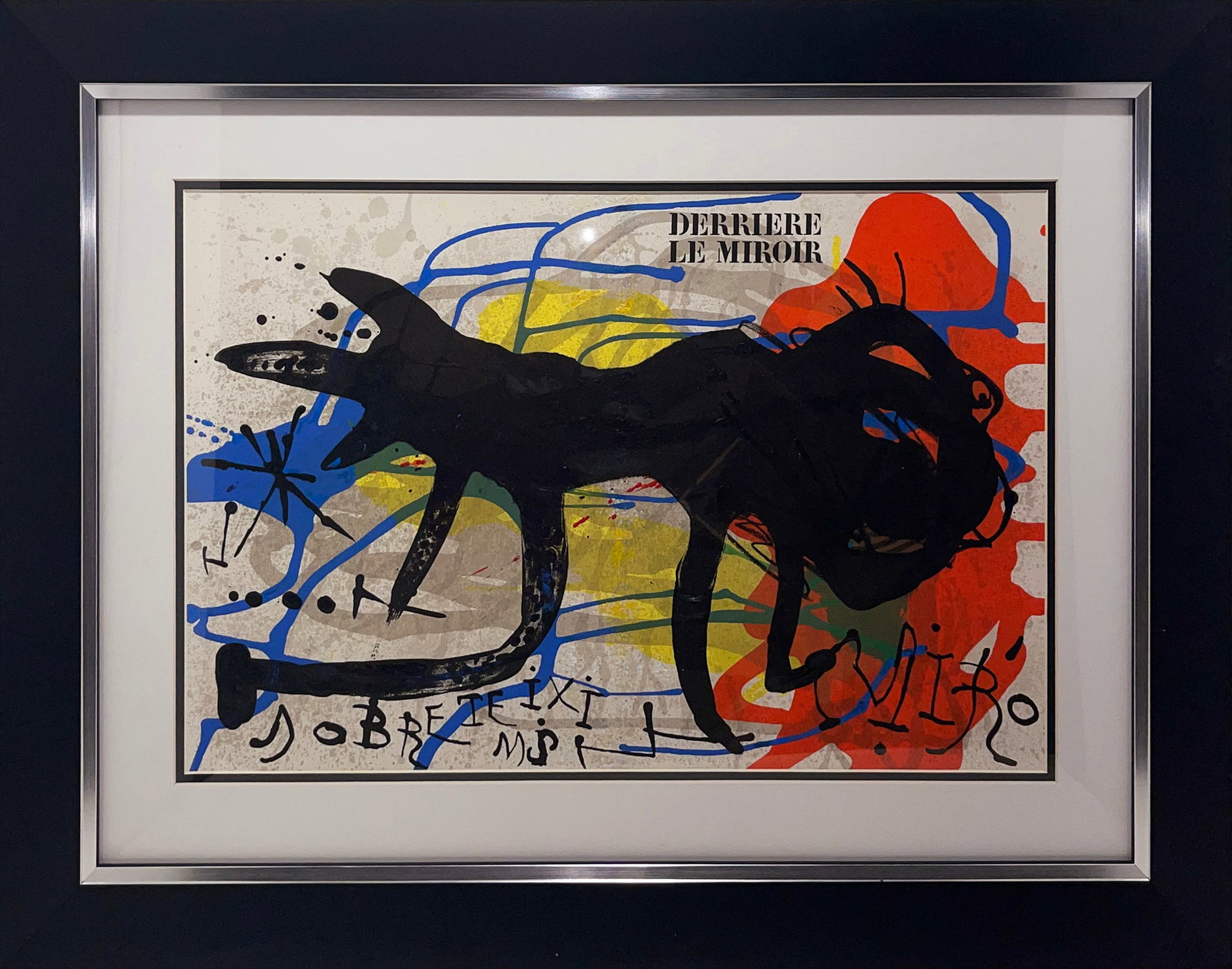 Joan Miro (Spanish 1893-1983) Original Lithograph Drierre Le Mirror: Joan Miro (Spanish 1893-1983) Original Lithograph Drierre Le Mirror. Approx. 24x18 inches. Custom framed. Includes Certificate of Authenticity. Art Artwork Artist.