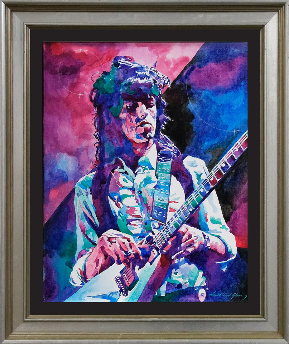 David Lloyd Glover (American 1949) Keith Richards Original Painting on canvas by David Lloyd Glover: Keith Richards Original Painting on canvas by David Lloyd Glover. Approx 20x16 inches image size. Custom framed. Includes Certificate of Authenticity. Hand signed by the artist. One-of-a-kind original