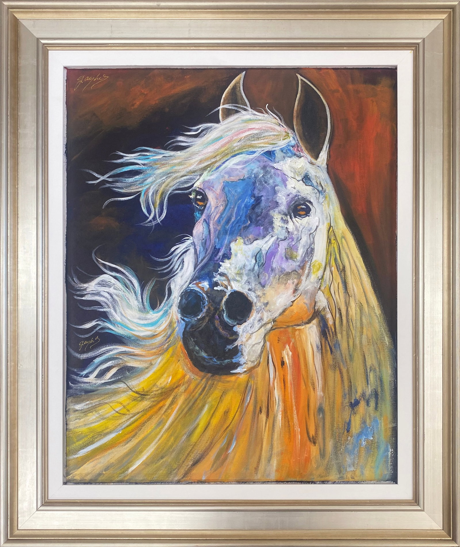 Gaylord Soli (American 1939) Original Mixed Media Painting on canvas by Gaylord Soli: Gaylord Soli (American 1939) Original Mixed Media Painting on canvas One of a kind original. Hand signed by the artist. 24 x 30 inches approx image size Includes certificate of authenticity. Custom fr