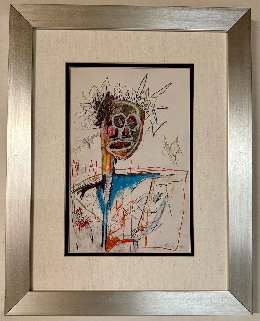 Jean Michel Basquiat color plate lithograph: Jean-Michel Basquiat (American 1960-1988) Color Plate Lithograph Jean-Michel Basquiat Lithograph from 2001. Approx 20x22 inches. Includes certificate of authenticity. Professionally framed Art Artwork
