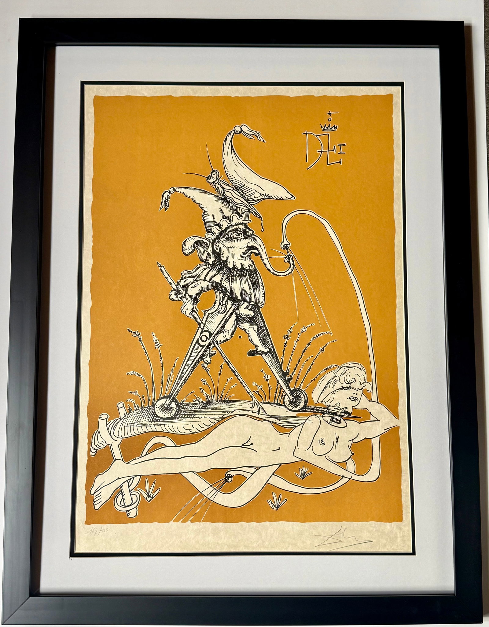 Salvador Dali (Spanish 1904-1989) Pantagruel Limited Edition Lithograph with Yellow Hand signed and: Salvador Dali (Spanish 1904-1989) Pantagruel Limited Edition Lithograph with Yellow Hand signed and numbered .Les Songes Drolatiques de Pantagruel 1973 Limited Edition original Lithograph Salvador Dal