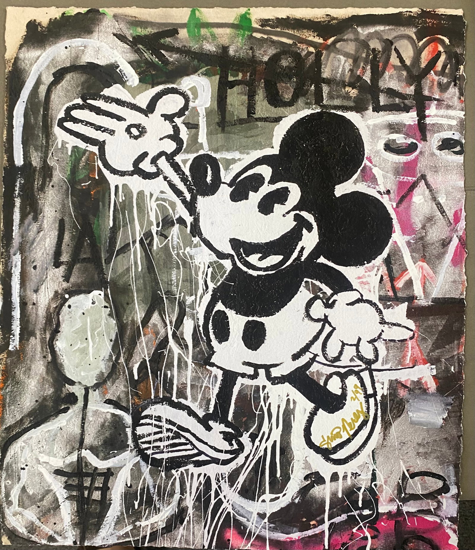 Gino Perez (Mexican-American 1977) WALKING THE CONCRETE JUNGLE. Limited Edition Hand Signed and: Gino Perez (Mexican-American 1977) WALKING THE CONCRETE JUNGLE. Numbered. Fine Art Giclee on Museum Quality Archival Paper. Deckled and Bled to the Edge. Image Size Approx 20x16 inches. Art Artwork Ar