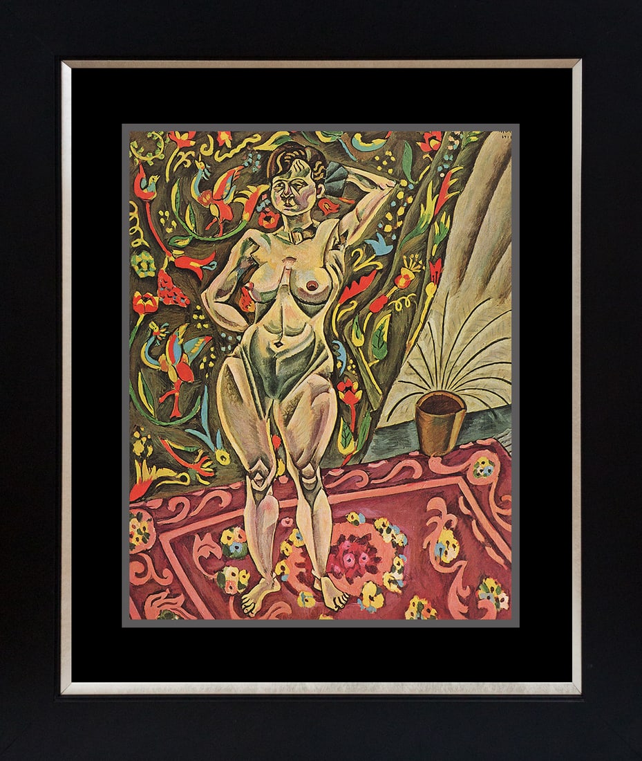 Joan Miro (Spanish 1893-1983) Standing Nude Color Plate Lithograph: Joan Miro (Spanish 1893-1983) Color Plate Lithograph Printed in 1968. Custom framed. Includes certificate of authenticity. Approx 24x26 inches. Art Artwork Artist.