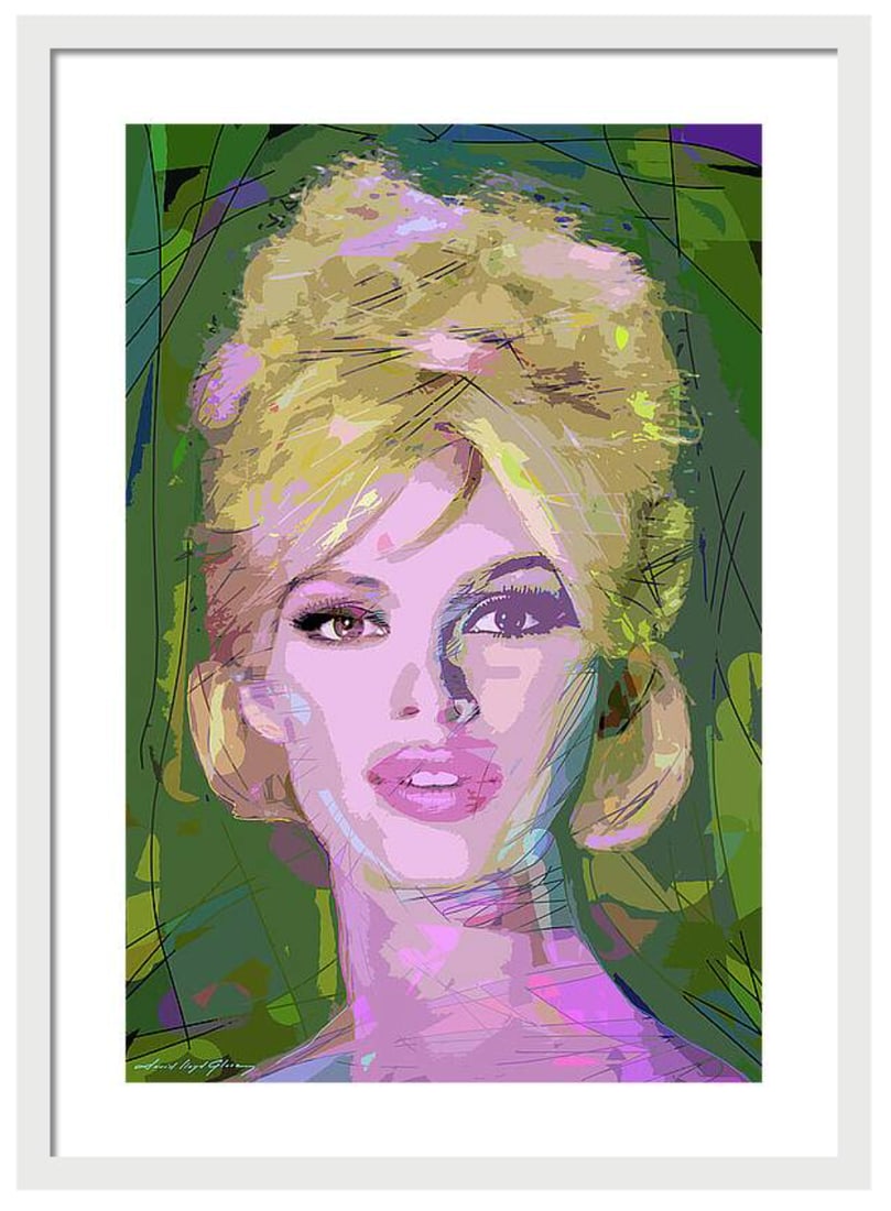 David Lloyd Glover (American 1949) Bridget Bardot Original Mixed Media Painting on canvas by David: Bridget Bardot Original Mixed Media Painting on canvas by David Lloyd Glover. Approx 30x24 inches and 24x18 inches image size. Custom framed and includes certificate of authenticity. Art Artwork Artis