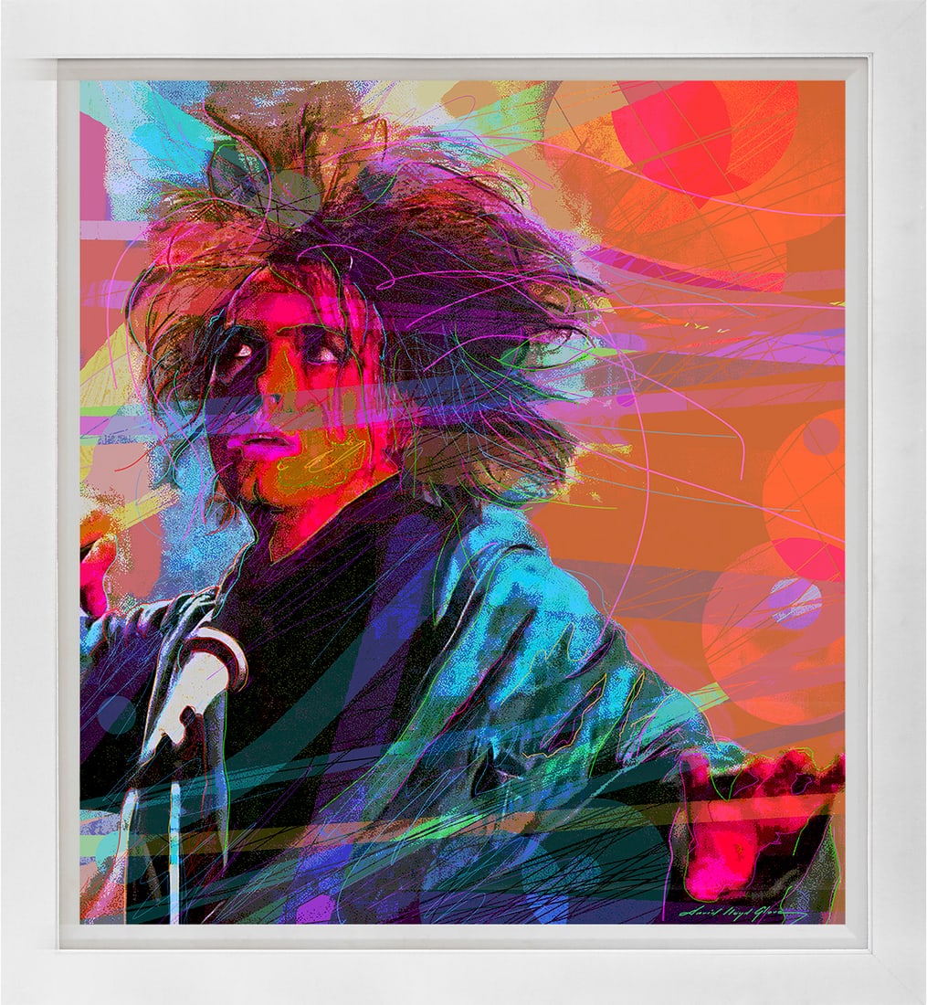 David Lloyd Glover (American 1949) Robert Smth The Cure Mixed Media Original Painting on canvas by: Mixed media on canvas by David Lloyd Glover Hand signed by the artist. On canvas image size. Approx image size 18x24 inches Custom framed and includes certificate. This work was purchased directly fro