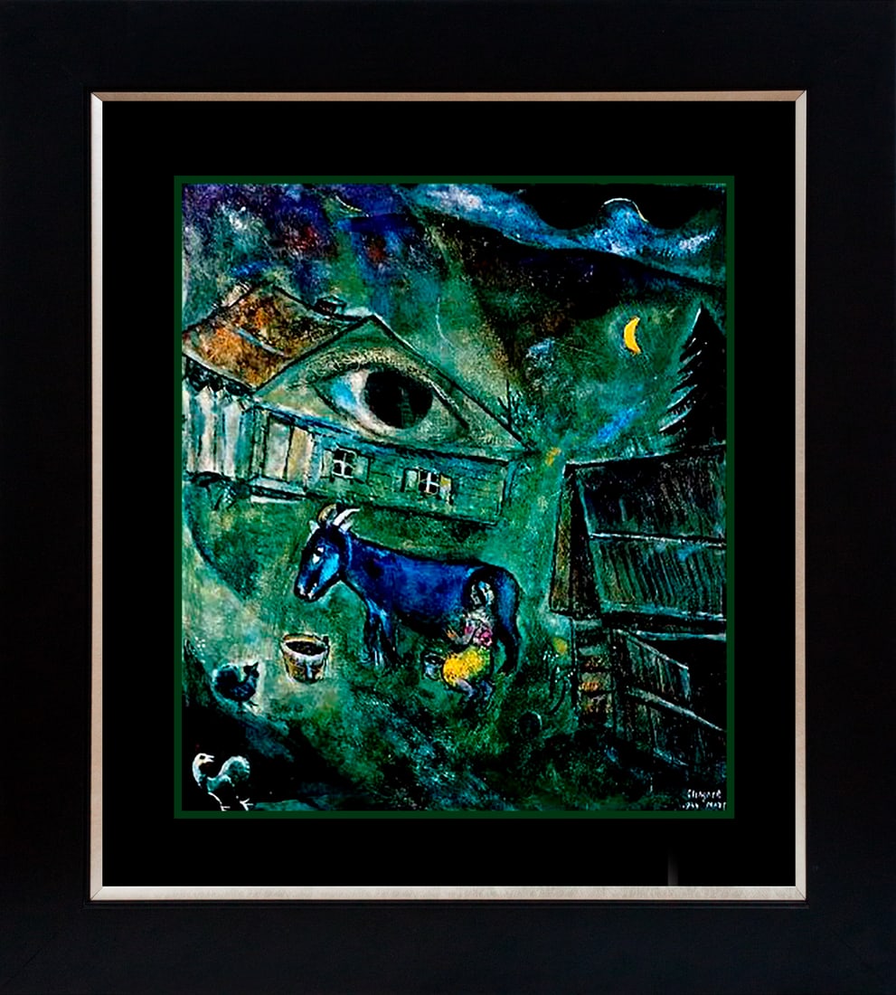 Marc Chagall (Russian-French 1887-1985) Marc Chagall color plate lithograph after Chagall: Marc Chagall (Russian-French 1887-1985 Marc Chagall Color Plate Lithograph 1979. Approx 20x24 inches. Professionally framed. Includes certificate of authenticity. Art Artwork Artist.