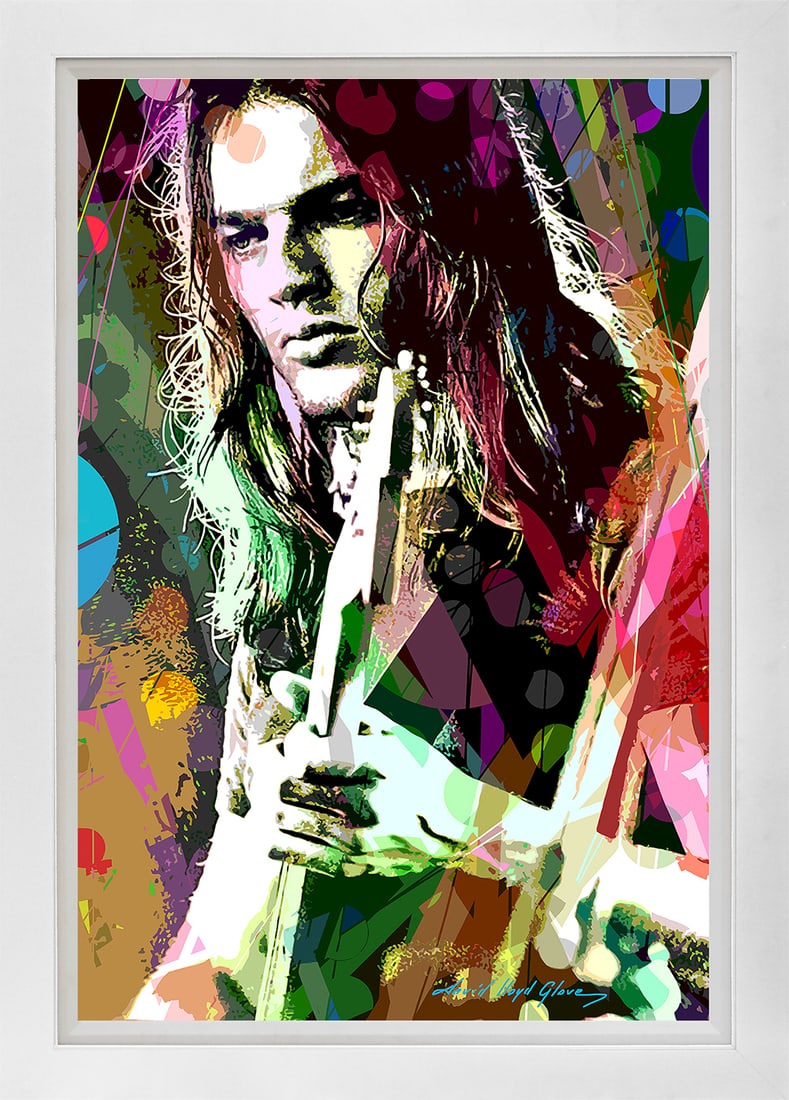 David Lloyd Glover (American 1949) Dave Gilmour Dark Side David Lloyd Glover Mixed Media Original (1 of 1)