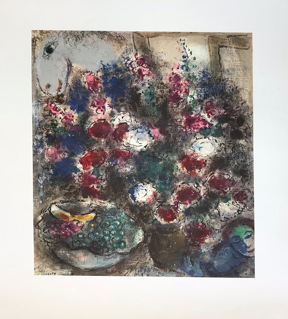 Marc Chagall (Russian-French 1887-1985 Marc Chagall Lithograph: Marc Chagall (Russian-French 1887-1985 Marc Chagall Lithograph Approx 24x20 inches. Includes Certificate. Custom framed. Art Artwork Artist.
