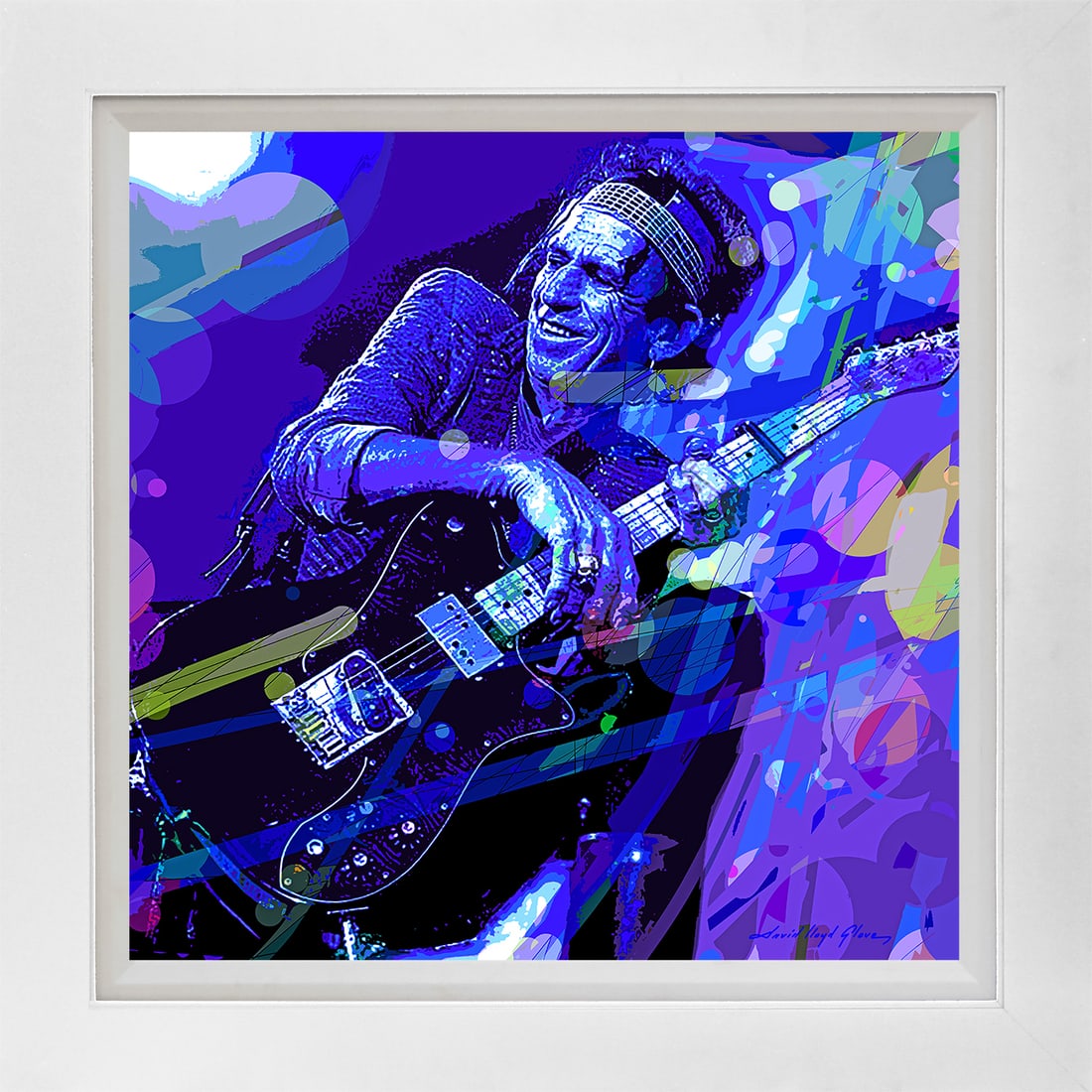 David Lloyd Glover (American 1949) Keith Richards Blues on canvas David Lloyd Glover Mixed Media: Keith richards Blues Mixed Media Original David Lloyd Glover. Mixed Media Original Painting on canvas David Lloyd Glover. One of a kind. Hand signed by the artist. On canvas. Approx 24x24 inches image