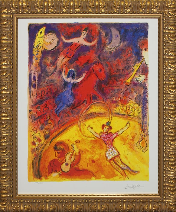 Marc Chagall (Russian-French 1887-1985)Marc Chagall Limited Edition Lithograph Circus: Marc Chagall (Russian-French 1887-1985 Circus - Marc Chagall. Limited Edition lithograph on paper. Marc Chagall The signature is in the plate. Includes certificate of authenticity. Approx. 26 x 36 inc