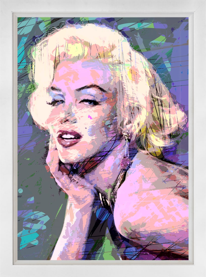 David Lloyd Glover (American 1949) Marilyn Monroe Original Mixed Media Painting on canvas David: Mixed Media Original Painting on canvas David Lloyd Glover. One of a kind. Hand signed by the artist. On canvas. Approx image size 24 x18 inches. Custom framed and includes certificate. This work was 