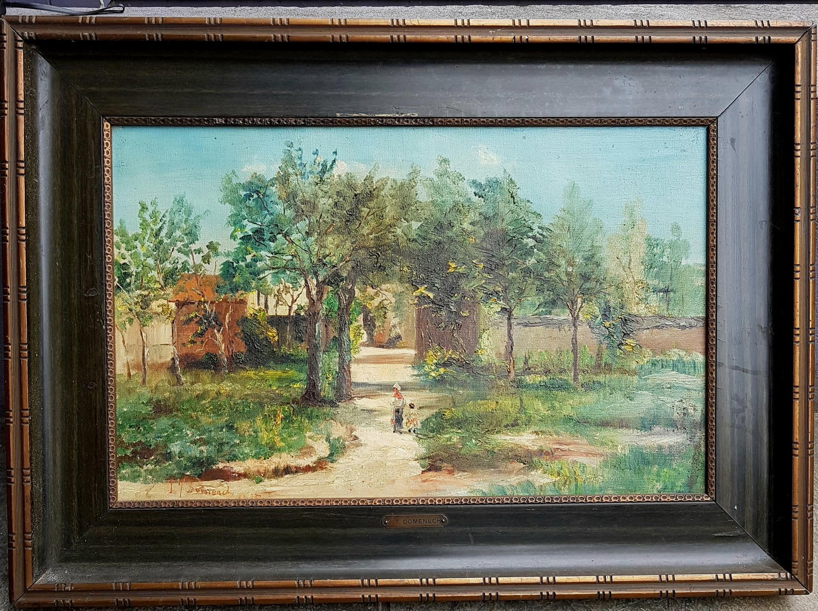 Old Painting Landscape illegible signature 1915: Old Painting Landscape illegible signatureArtist: unreadable signatureTitle: LandscapeYear: circa: 1915Technique: oil painting on canvasCondition: Good.Dimensions unframed: 54 x 34 cm. / 21 3/8 in x 1