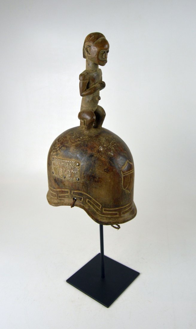 Very rare Fang World War 2 German Helmet African mask (1 of 8)