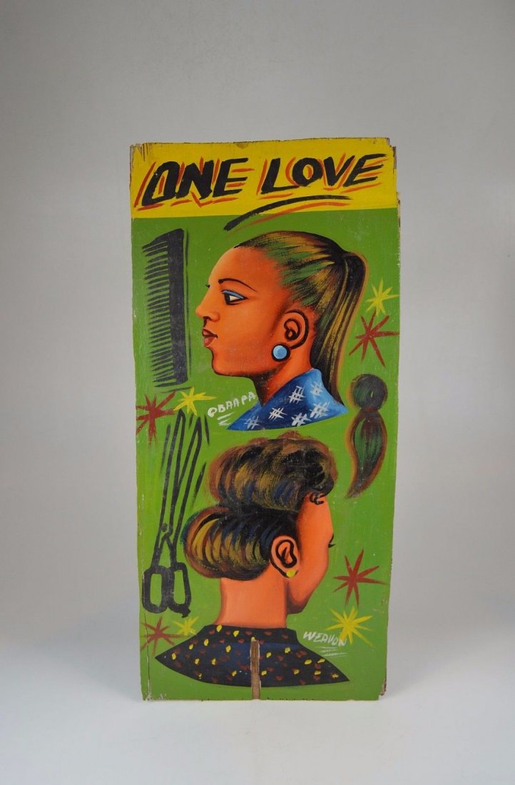 One Love ~ Vintage African Babershop Sign from Ghana (1 of 4)