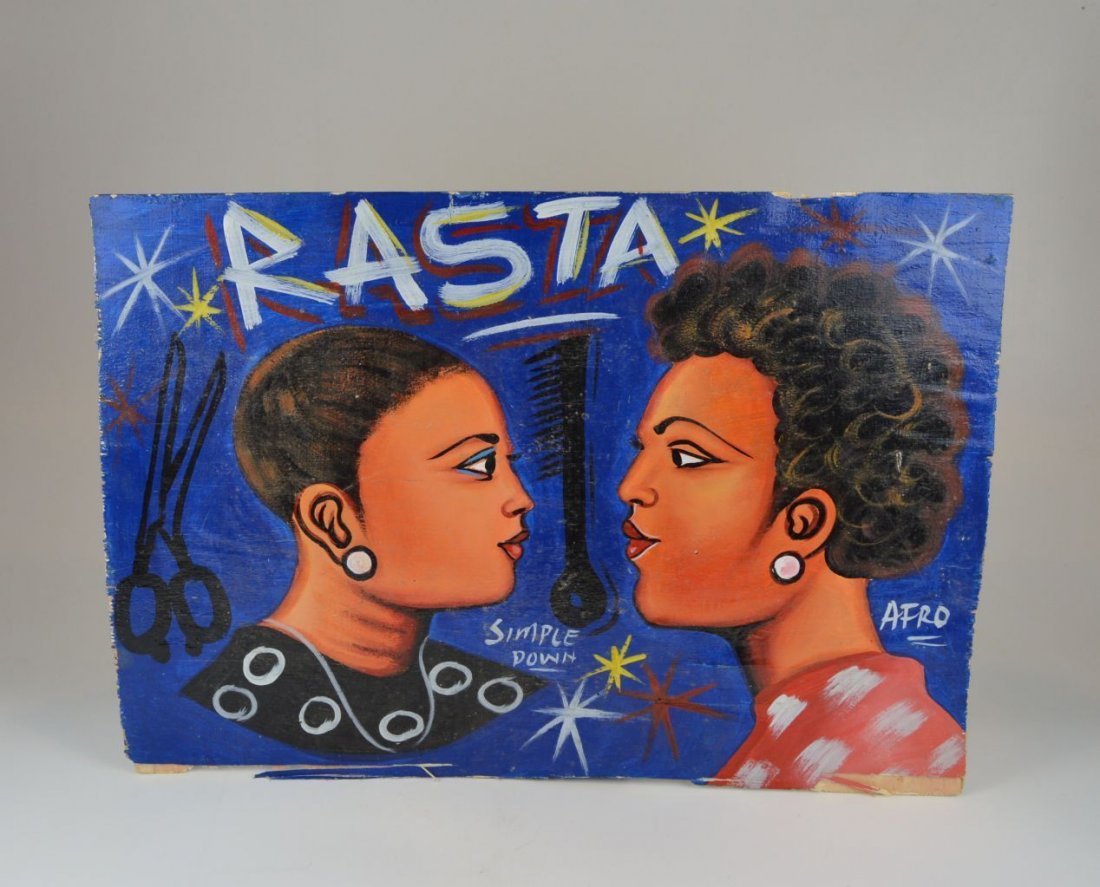 Rasta~ Vintage African Babershop Sign from Ghana (1 of 4)