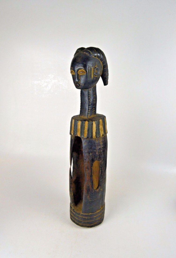 Lagoons Area Slit Drum with Ancestor head, African Art (1 of 6)