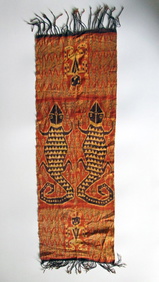 Vintage Cotton Sash From Selandang - Komodo Dragon Design Vintage Cotton Sash From Selandang - Komodo Dragon Design