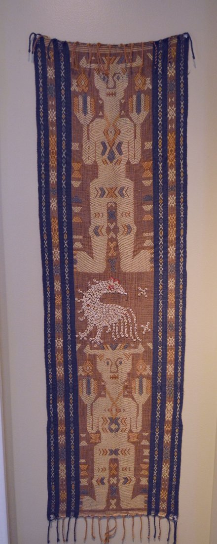 Sumba Ikat panel with Ancestor & Rooster designs (1 of 3)