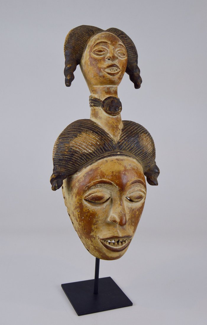 Vintage Ibibio mask with ancestor finial ~ Ex Museum (1 of 9)