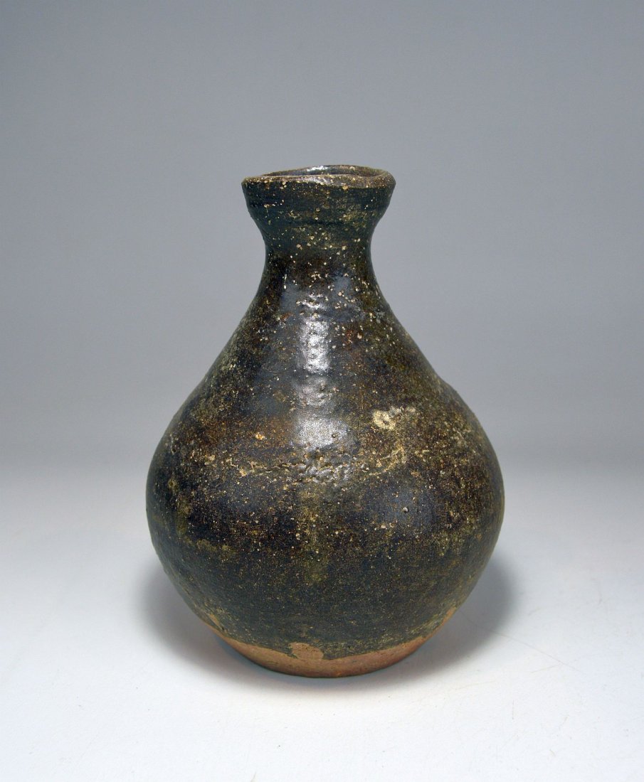 Antique / Ancient Chinese ceramic vase with brown slip (1 of 3)