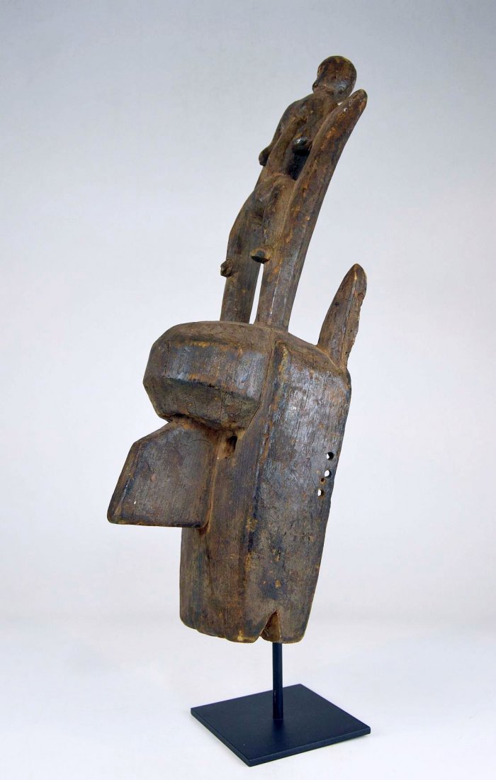 Fantastic Old Bambara mask with tall horns, African Art (1 of 4)