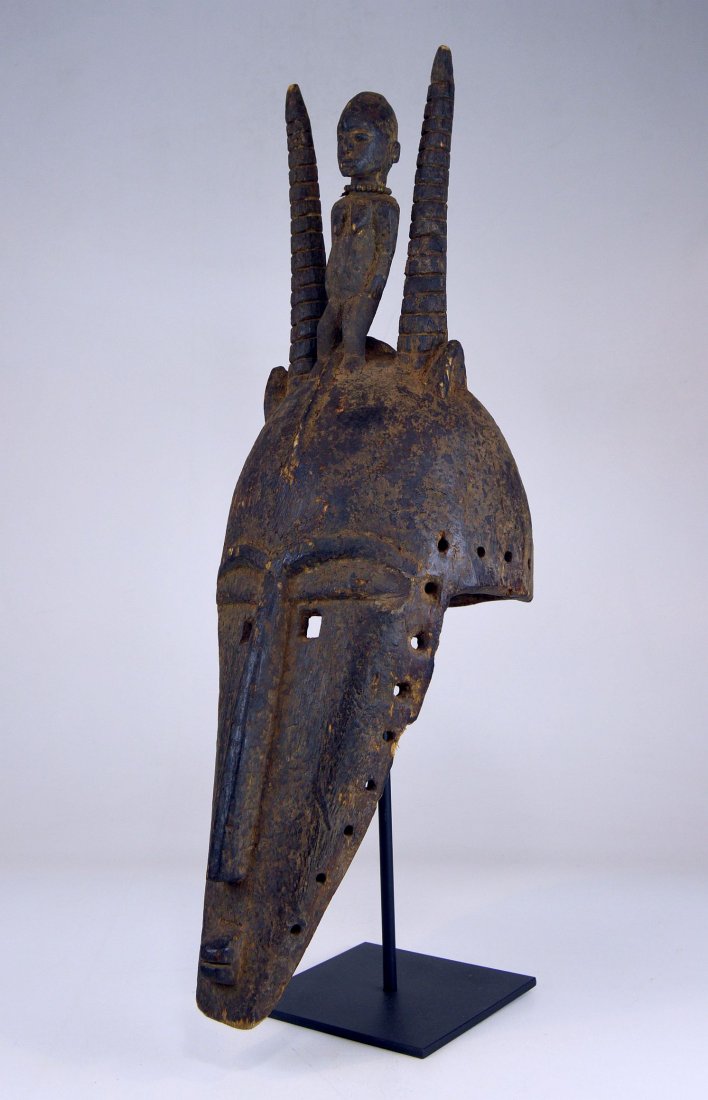 Tall Eroded Bobo mask with Horns & ancestor African Art (1 of 5)