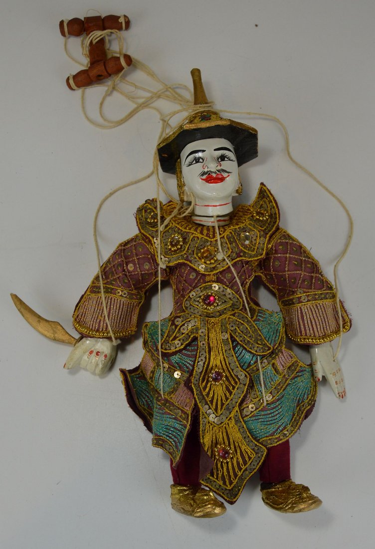 Vintage Burmese Puppet of a Nobleman in ornate costume. (1 of 3)